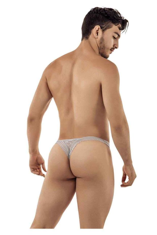 CANDYMAN 99420 DOUBLE LACE THONGS COLOR GRAY