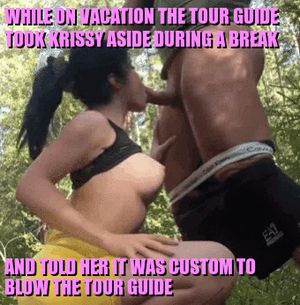 You thought she finally went a vacation without being tricked by someone when she sucked and fucked the tour guide for the rest of the trip
