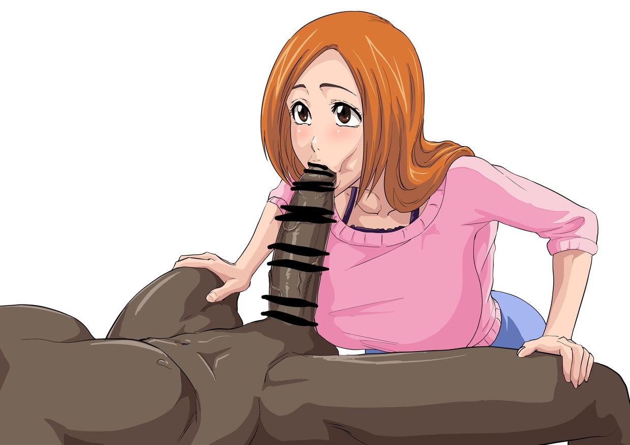 Inoue loves blowjobing BBC behind Ichigos back.