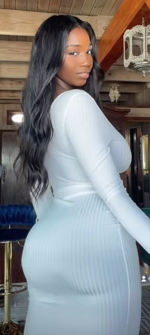 Ellie Mae white dress showing ass and boobs
