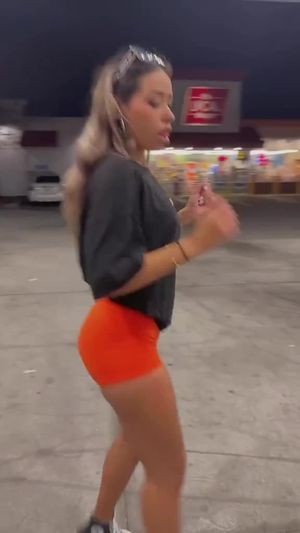 my GF getting crazy in the parking lot