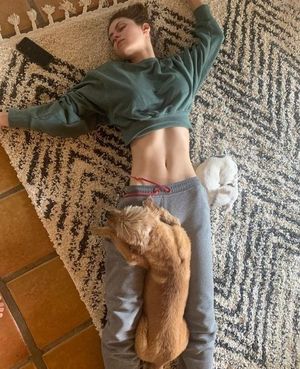You find Alexandra Daddario asleep on your floor