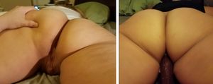 Hot wife big, fat, soft ass loves a thick cock to hug, squeeze, and slide on.. that pussy creams all over it while sucking on my cock