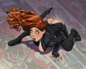 Looks like Black Widow's suit couldn't contain her figure