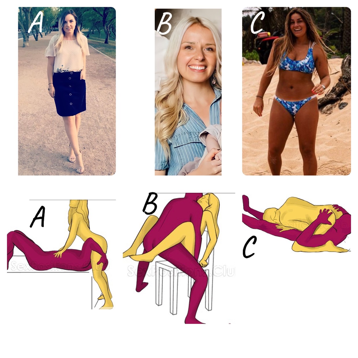 Match the babes with the action you would do to them! Comment your answers!