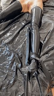 Helpless latex slave