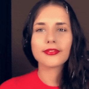 Sexy brunette cumslut Saffron Bacchus cum hair