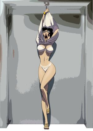 Dress caught in elevator