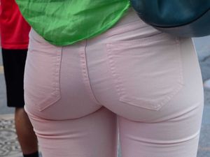 Sweet ass in pink jeans