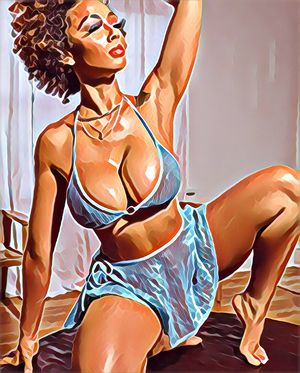 Sexy big boobed ebony art