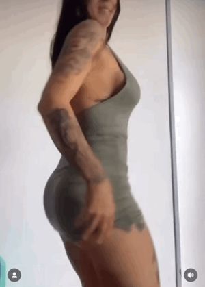 Sexy Latina ass twerking in tight dress