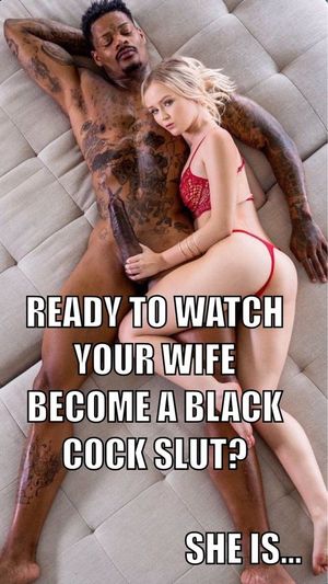 Blonde wife with black bull