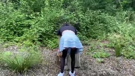 Sissy get fucked in woods