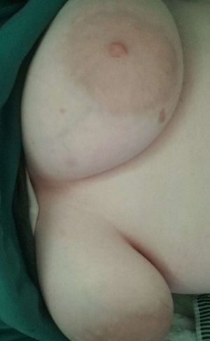 Big tits in green hoodie