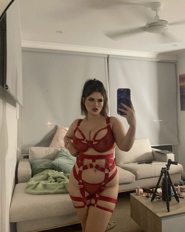 Red Lingerie Selfie