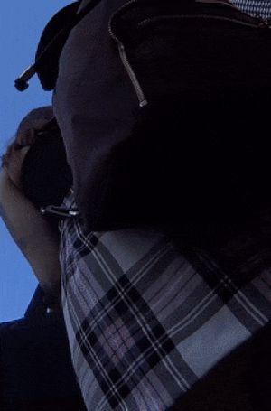 Upskirt plaid skirt