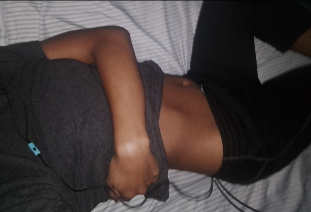 Cute belly Latina late night selfie