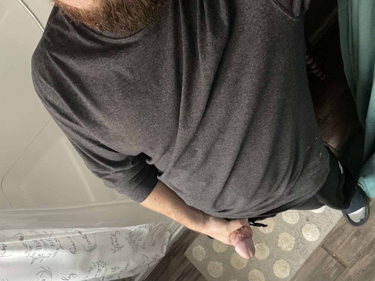 Grabbing my dick