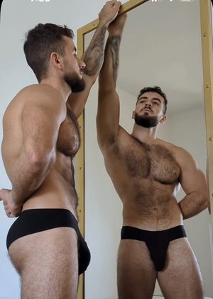 Hairy sexy in mirror