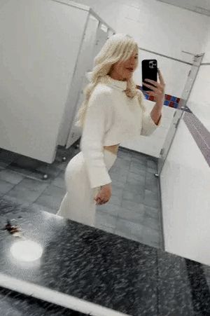 Public Restroom Flashing Selfie