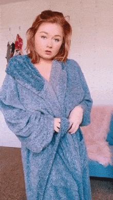 Redhead In A Blue Robe