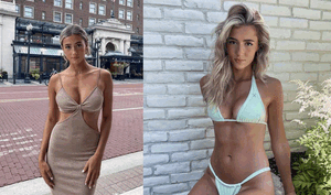 Co-ed takes her curves off campus!