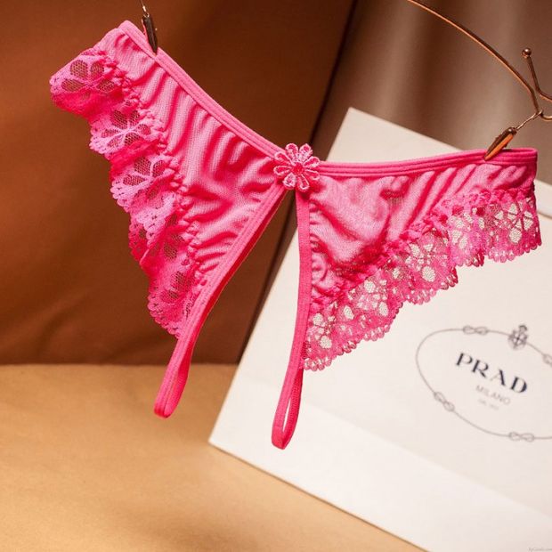 Sexy Tentation Sans entrejambe Pantalon en dentelle stretch Lady Lingerie Slip Dos en T Sous-vêtement Bref Lanière