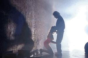 Blowing his cock in an alley