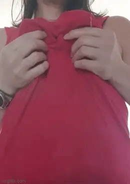 Lactating through her shirt