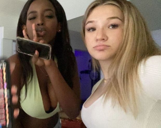 Two teens boob selfie