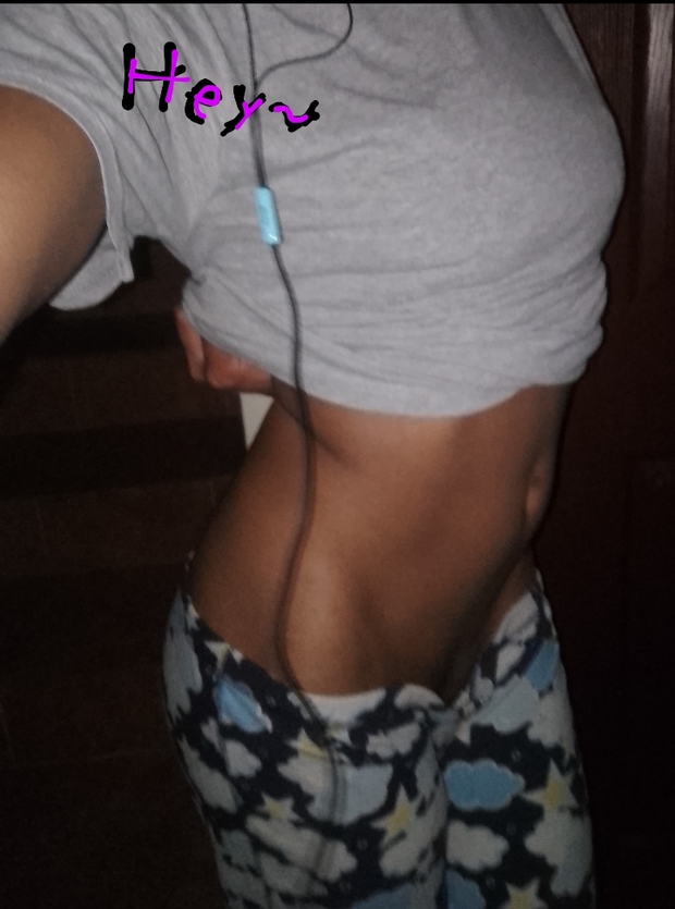 Latina teen shows off her body in pajamas