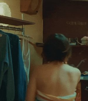 Danish Actress, Rebecca Rønde Kiilerich getting her towel pulled (Show: Dansegarderoben)