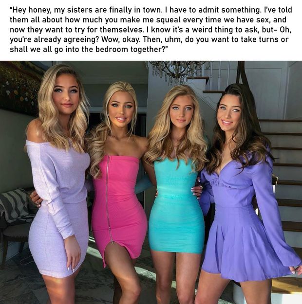Your girlfriend's sisters want to fuck
