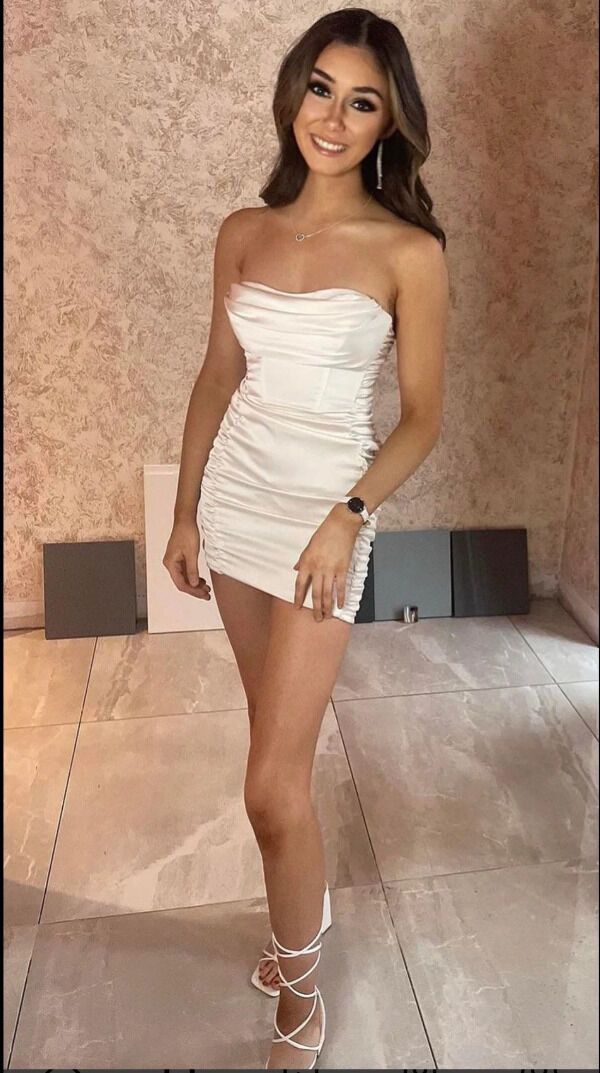 Sexy Girlfriend in a White Dress