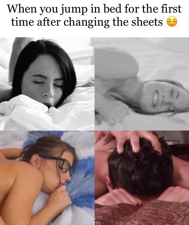 Bed with a new sheets