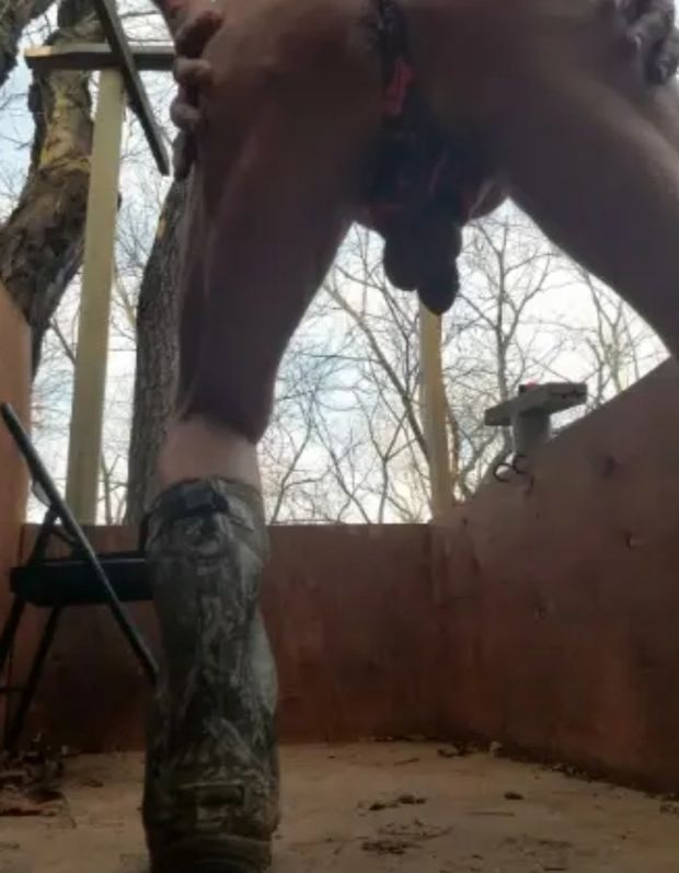 My Ass pussy in a thong in tree house