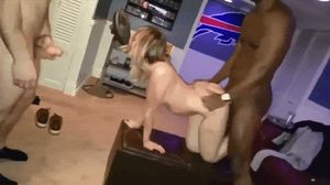 Watching her take the big D before the big game