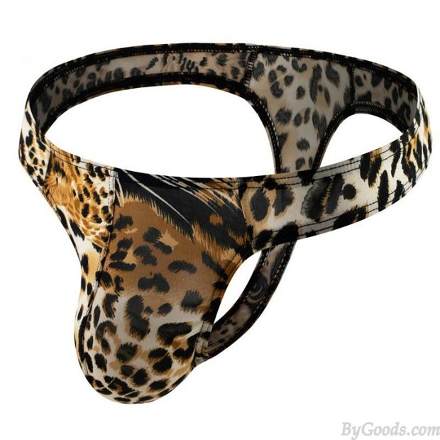 Motif de peau de serpent léopard sexy Hommes de Strings Sous-vêtement Bikinis à dos en T Taille basse Poche bombée Jock Straps Maillot de bain Lingerie Sous-vêtement Slip