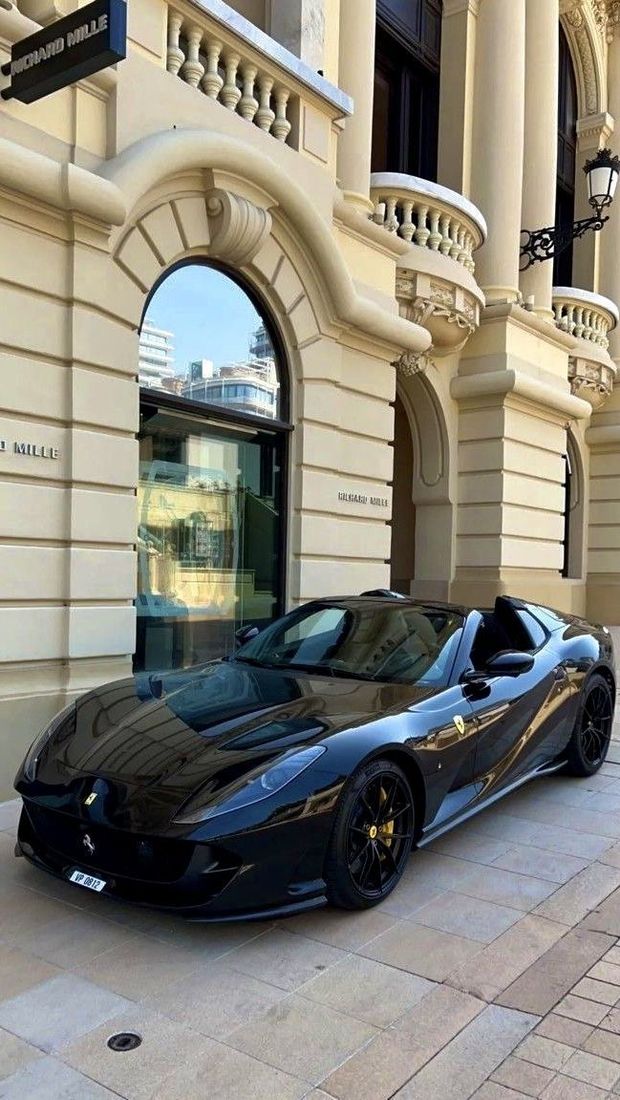 sleek black ferrari