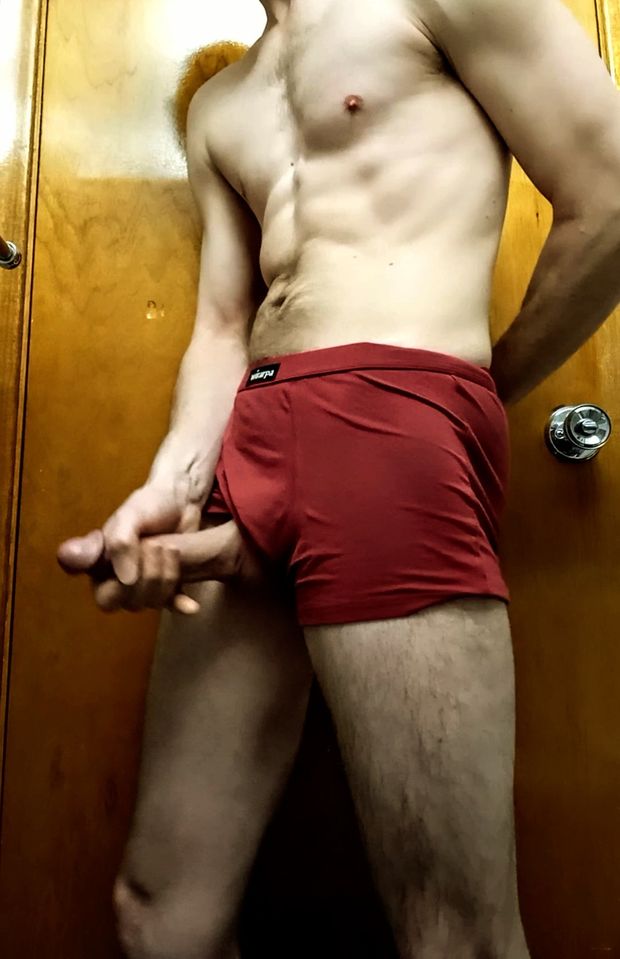 Stripping and masturbating