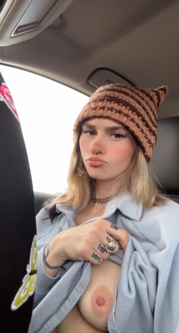 Angrily showing one