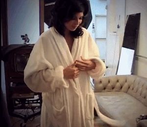open bathrobe