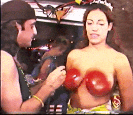 painting and jiggling some tits