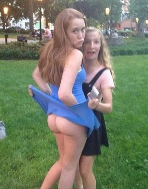 Showing off Her Friend's Ass