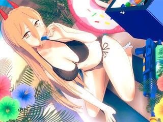chainsaw man: power doggystyle sex with a beautiful babe (3d hentai)