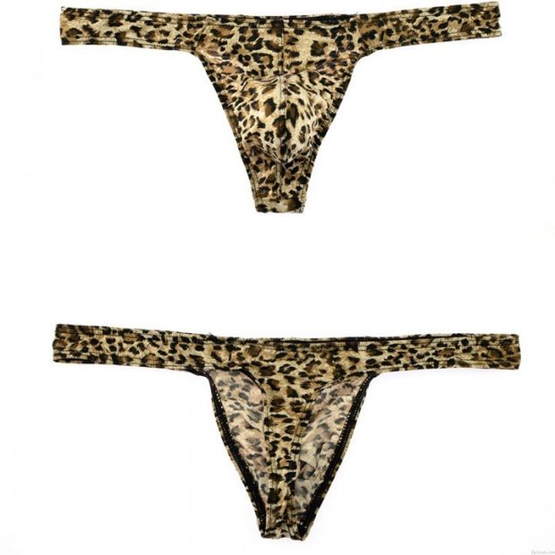 Patrón de piel de serpiente de leopardo sexy Tangas para hombre Ropa interior tanga espalda en T Bikinis De poca altura Bolsa abultada suspensorios Traje de baño Lencería ropa interior Calzoncillos