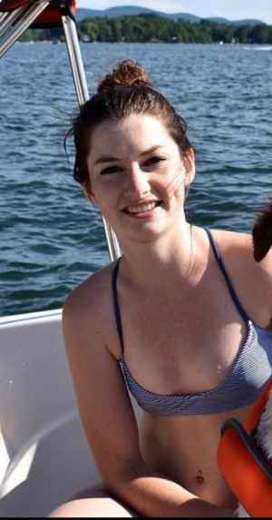 Sexy lil cock tease Ashley Whittier in a bikini on a boat lakeside