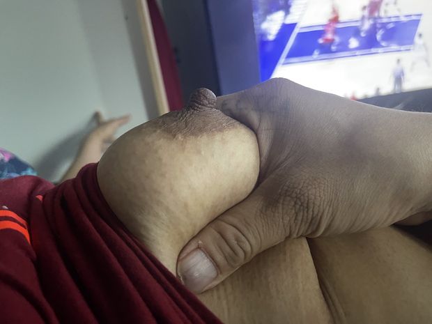 Here’s me squeezing my moms titty