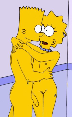 Lisa teasing Bart's big horny cock