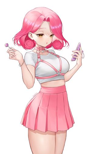 Cutie in pink harnesses